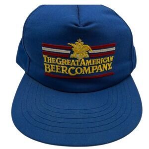 Vintage Stylemaster Great American Beer Company Blue Snapback Hat Made in USA